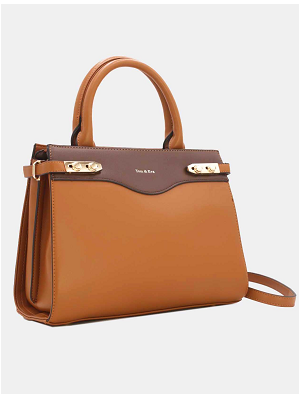 Tom et Eva  Sac à Main Chic Bicolores Brown Coffee 30*13.5*20cm
