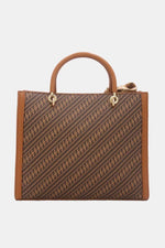 Tom et Eva Sac Cabas Femme Vintage avec bandeau de soie Marron 29*10*24 cm