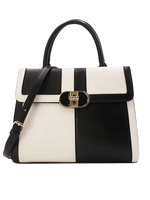 Tom et EVa Sac à Main Patchwork Bicolore Black Beige