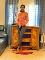 Top Bardot orange rouille