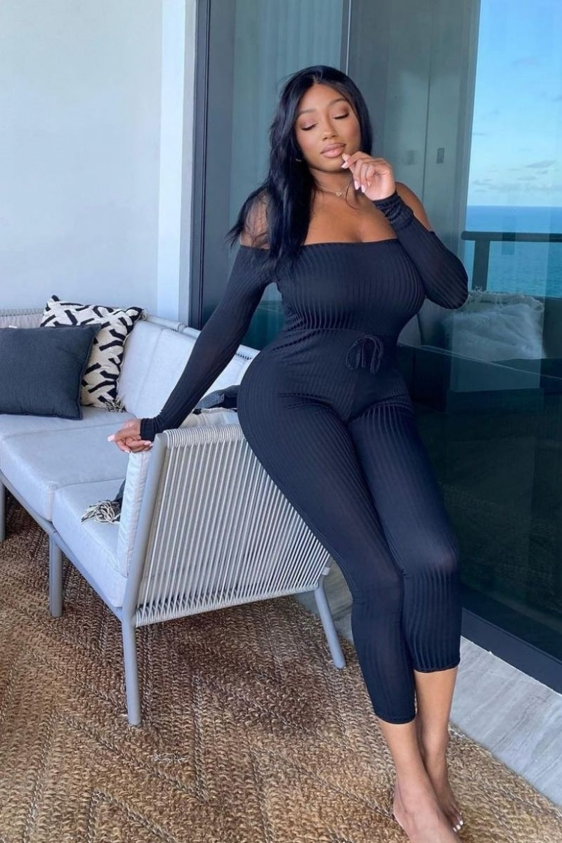 Jumpsuit Bardot noir