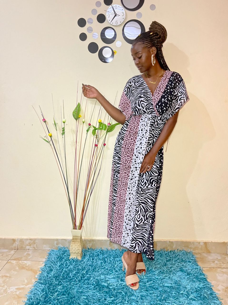 Longue robe motif animal